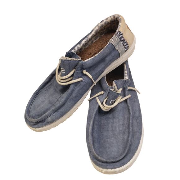 Hey Dude Mens Wally Linen Natural Collection Slip on Shoes Athletic Size 11 - Picture 10 of 10